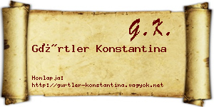 Gürtler Konstantina névjegykártya